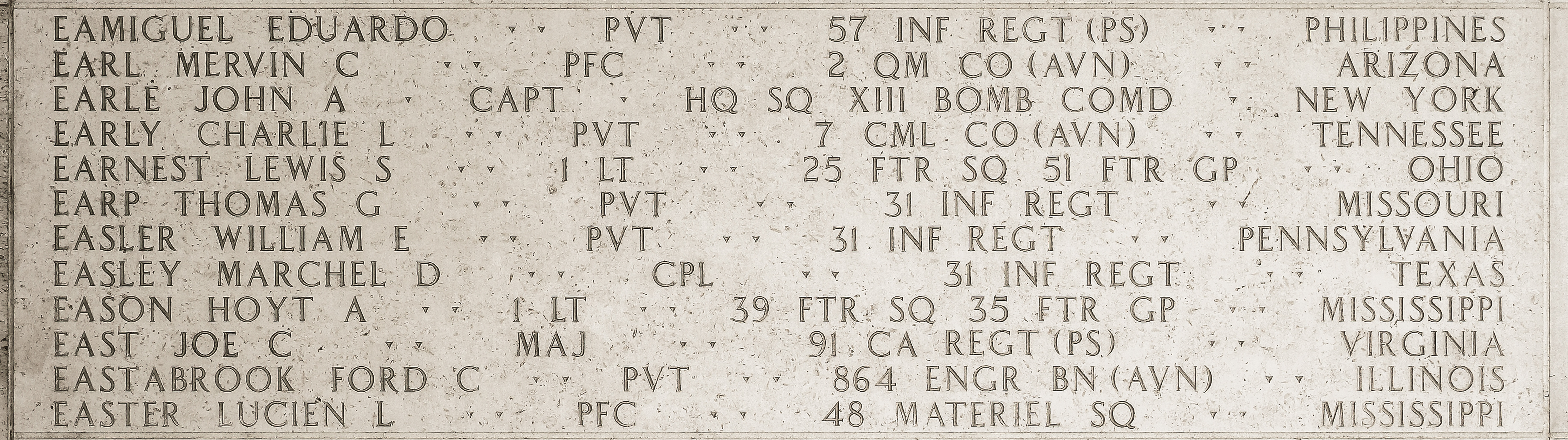 Lucien L. Easter, Private First Class